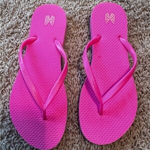 Victoria Secret Vibrant Pink Flip Flops size 7